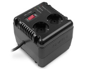 SVEN VR-L1000, 320W, Automatic Voltage Regulator, 2x Schuko outlets, Input voltage: 184-285V, Output voltage: 230V ± 10%, diod indicators on the front panel, plastic body, Black